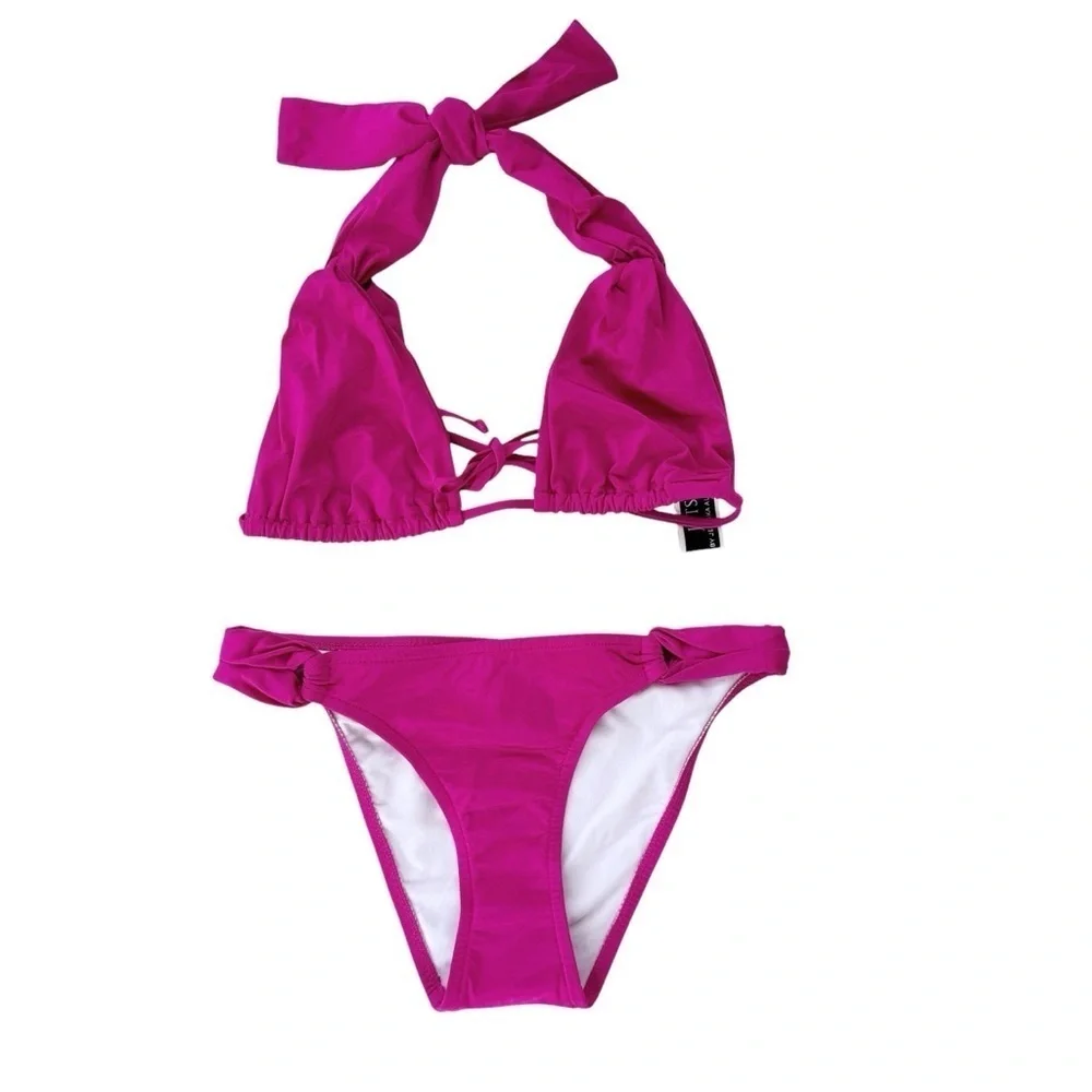 NEW Jets by Jessika Allen Bikini Set Magenta Pink Size 4